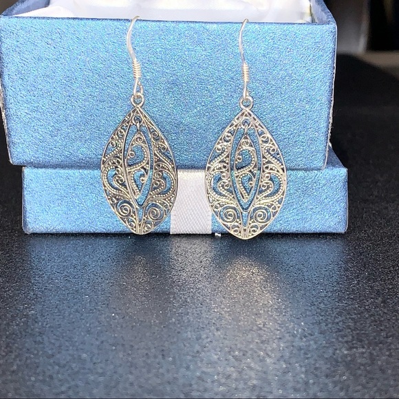 Brand New Sterling Silver Filigree Drop Earrings - Picture 3 of 7